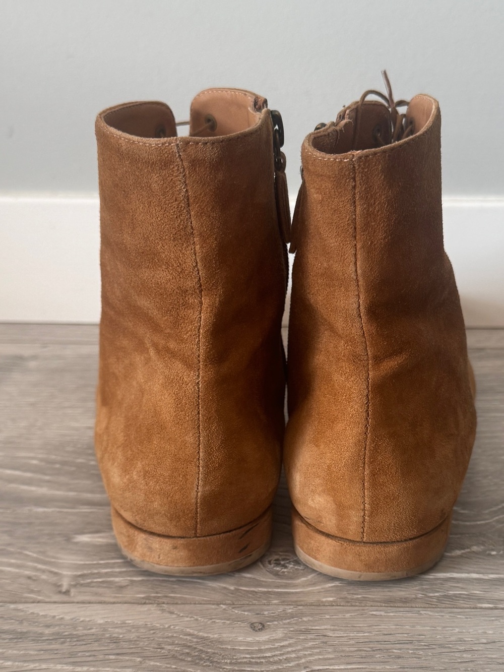 DÔEN Victoriana Suede Lace-Up Ankle Boots in Victorian low heel Pecan tan 38.5 - Picture 8 of 16